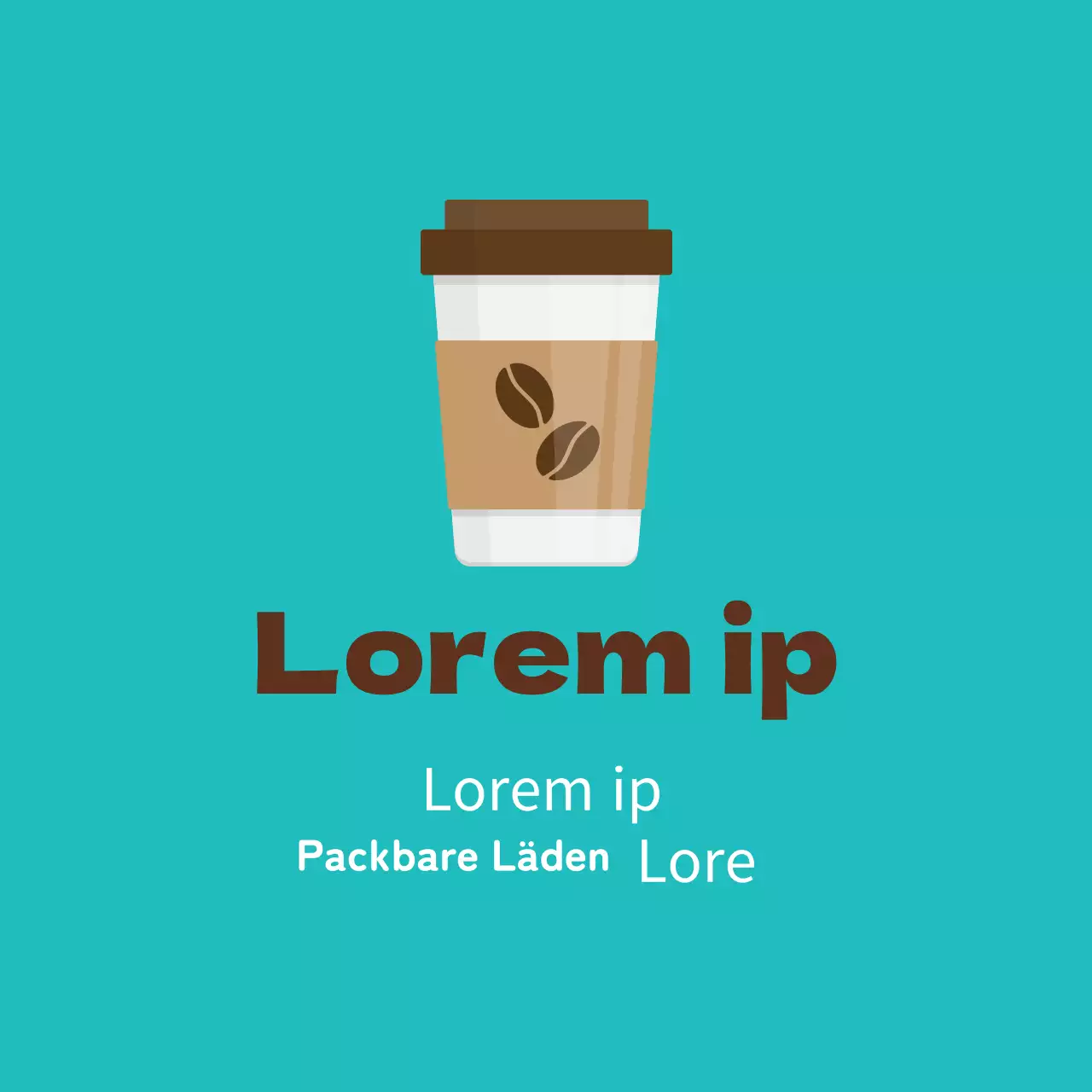 Mintbraunes illustriertes Café-Verpackungsetikett