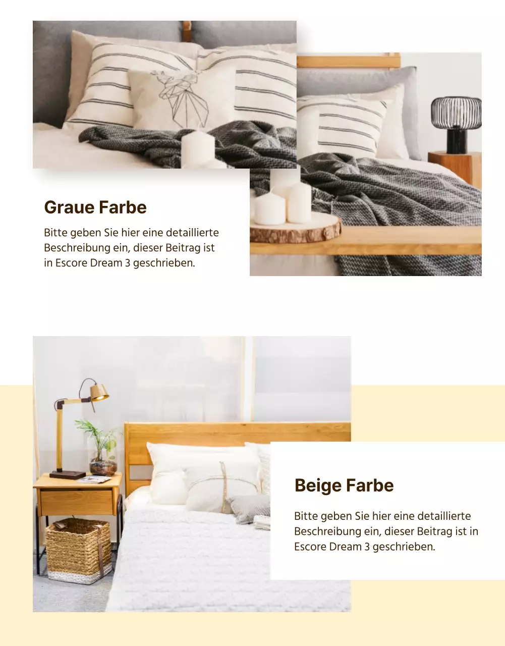 Gelbe Seite mit Details zur Veranstaltung im Frühling