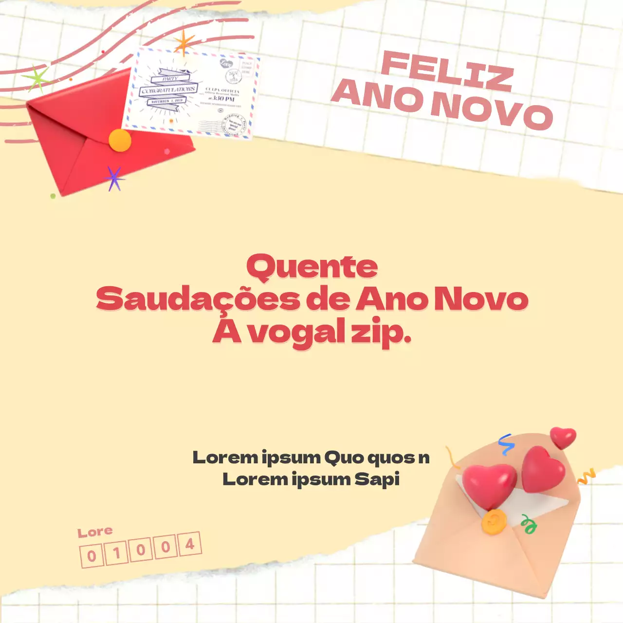 Uma coleção de bonitos cumprimentos de Ano Novo num conceito de colagem de letras
