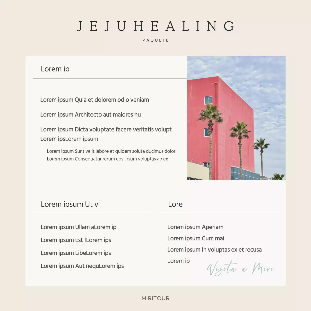 Un viaje en tonos pastel, inspirado en los libros de fotos, limpio y sencillo para curarse en la isla de Jeju.