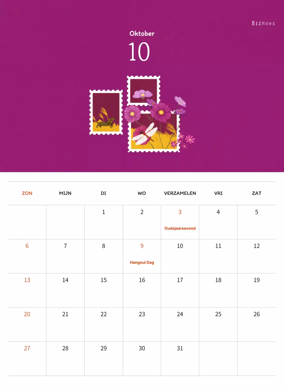 Stempelillustraties met een warm concept