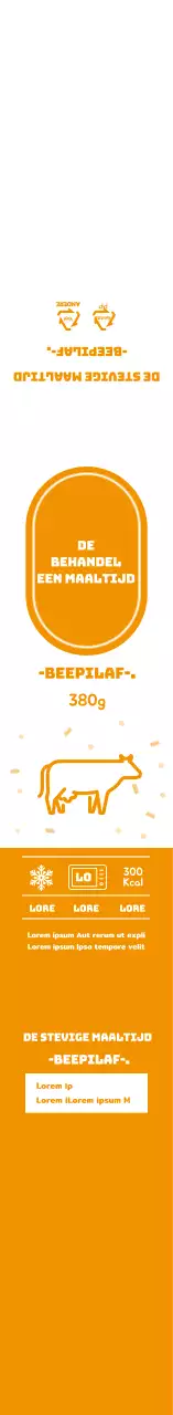 Oranje eenvoudige pictogrammen pilaf bento doos