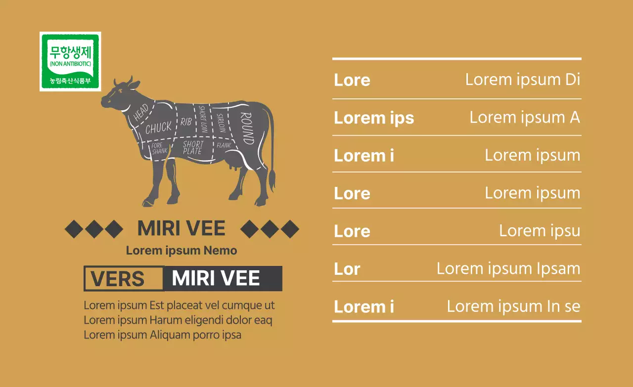 oker gedeeltelijk pictogram vlees label