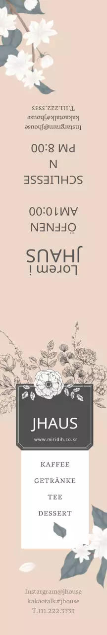 Beige Blumen Illustration Cafe