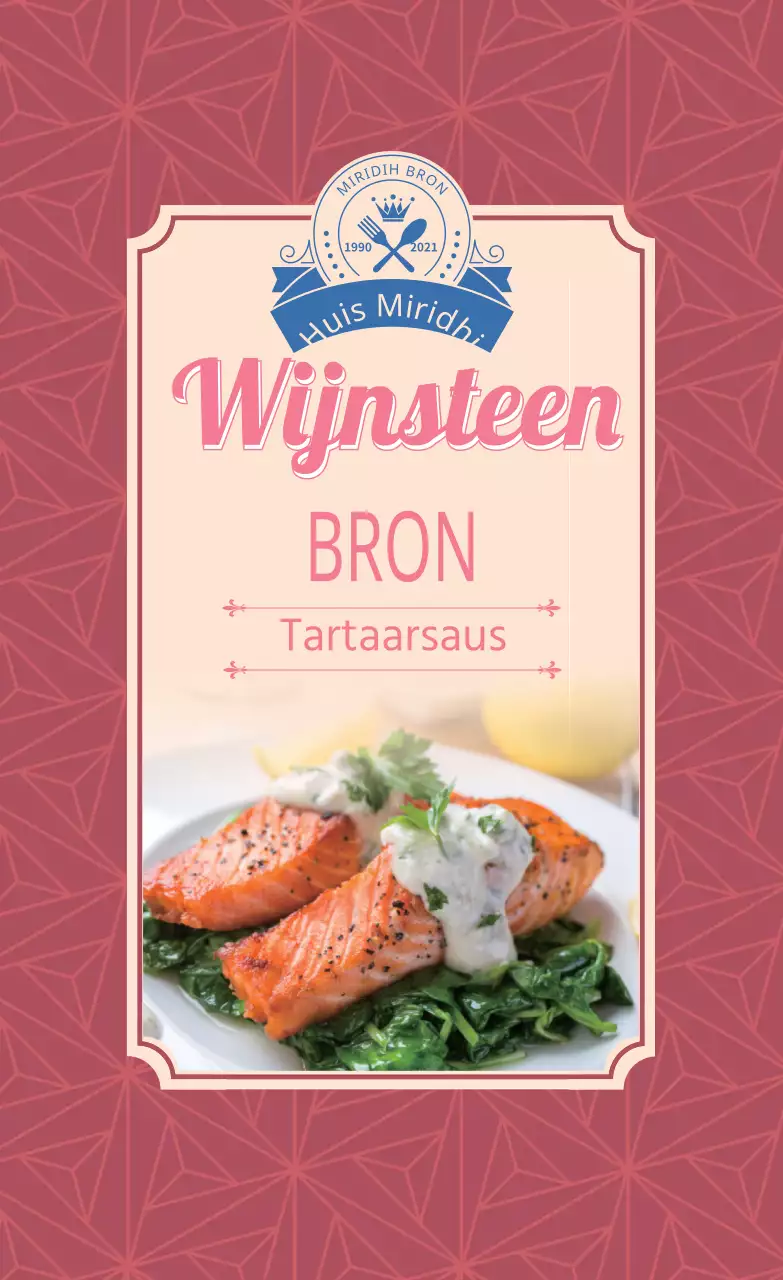 roze foto vintage voedsel tartaarsaus label