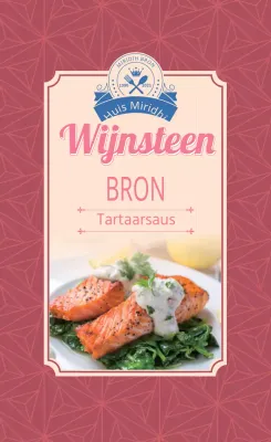 roze foto vintage voedsel tartaarsaus label