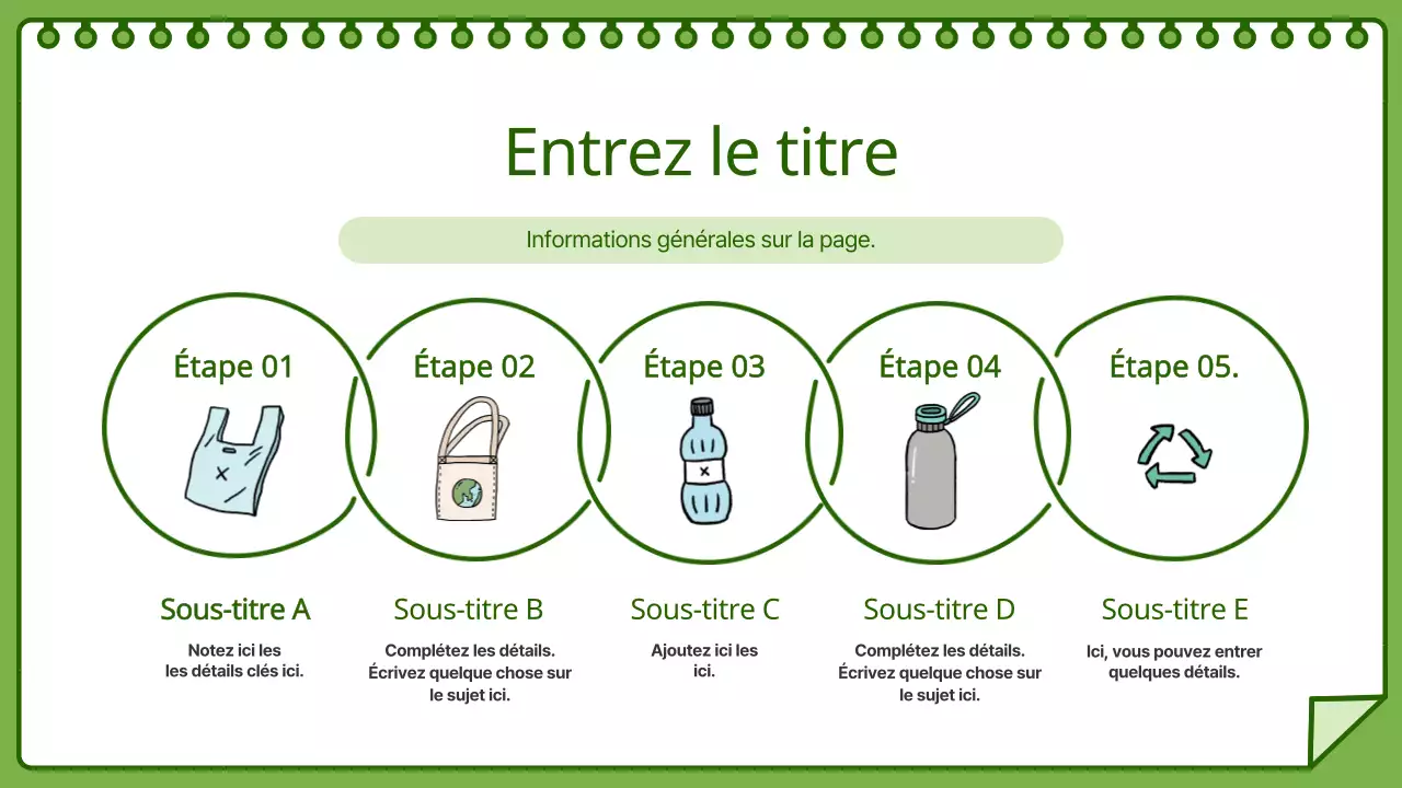 Feuille de route pour la protection de l'environnement - carnet de croquis vert