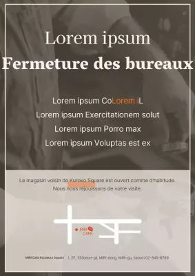 Une annonce de clôture simple en marron et orange