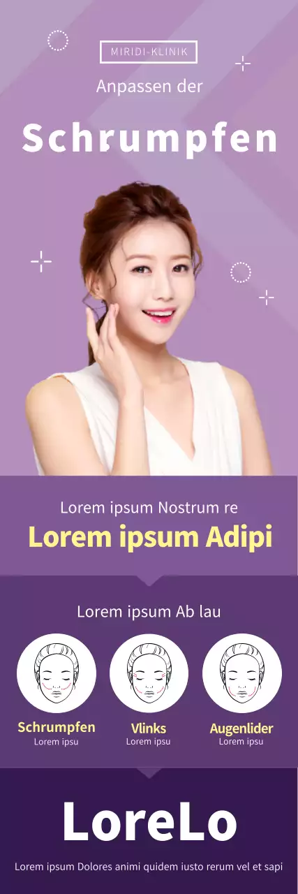 Lila Porträt plastische Chirurgie Werbebanner