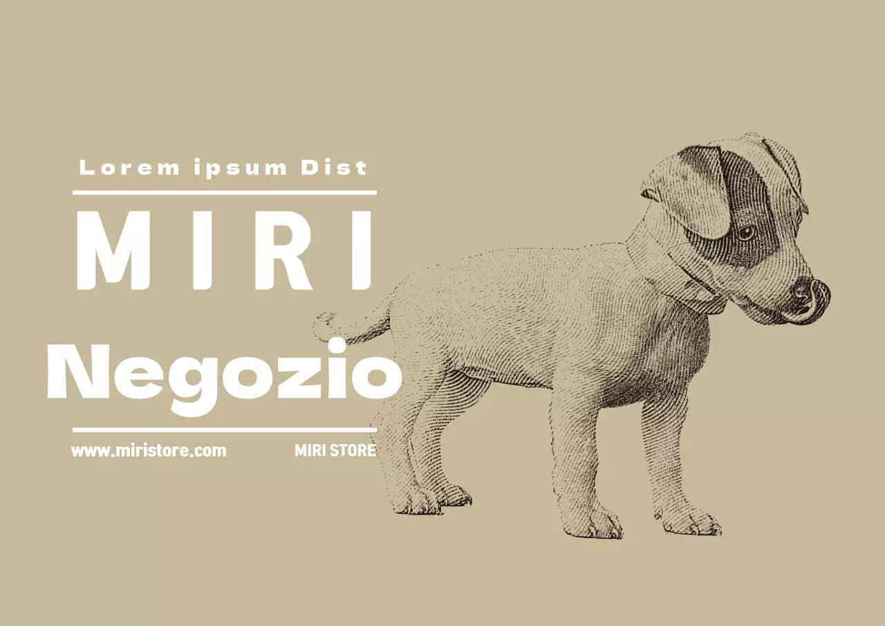 Etichetta illustrata beige del negozio di animali