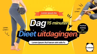 Nieuwjaars Dieet Challenge YouTube thumbnail met gele achtergrondkleur