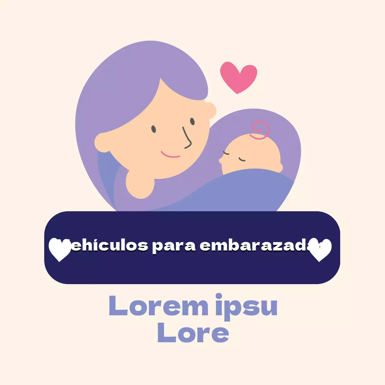 Guía del coche para embarazadas ilustrada en color púrpura marfil