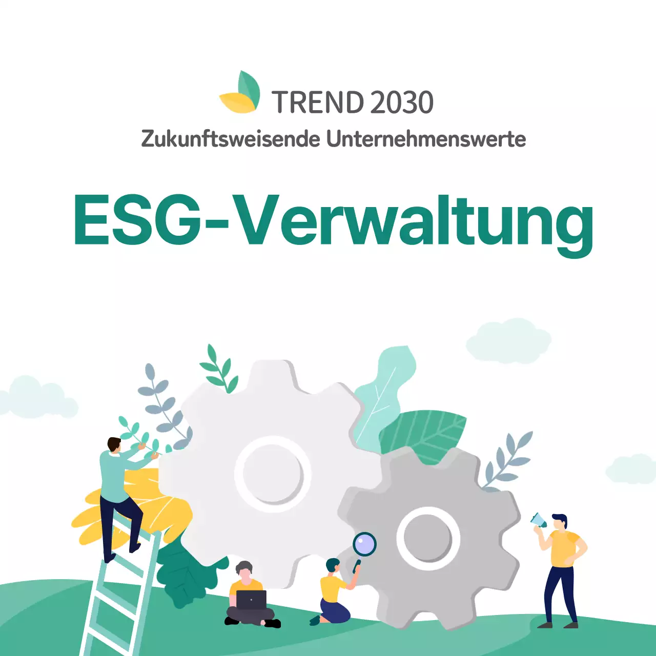 Hervorhebung grüner Illustrationen Einführung in das ESG-Management