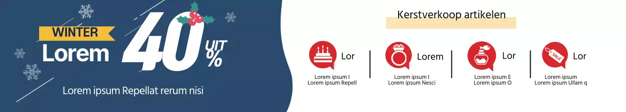 Blauwe geïllustreerde letters benadrukken advertentie voor kerstuitverkoop