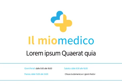 Un ambulatorio di medicina interna di colore blu e giallo, dalle linee pulite.