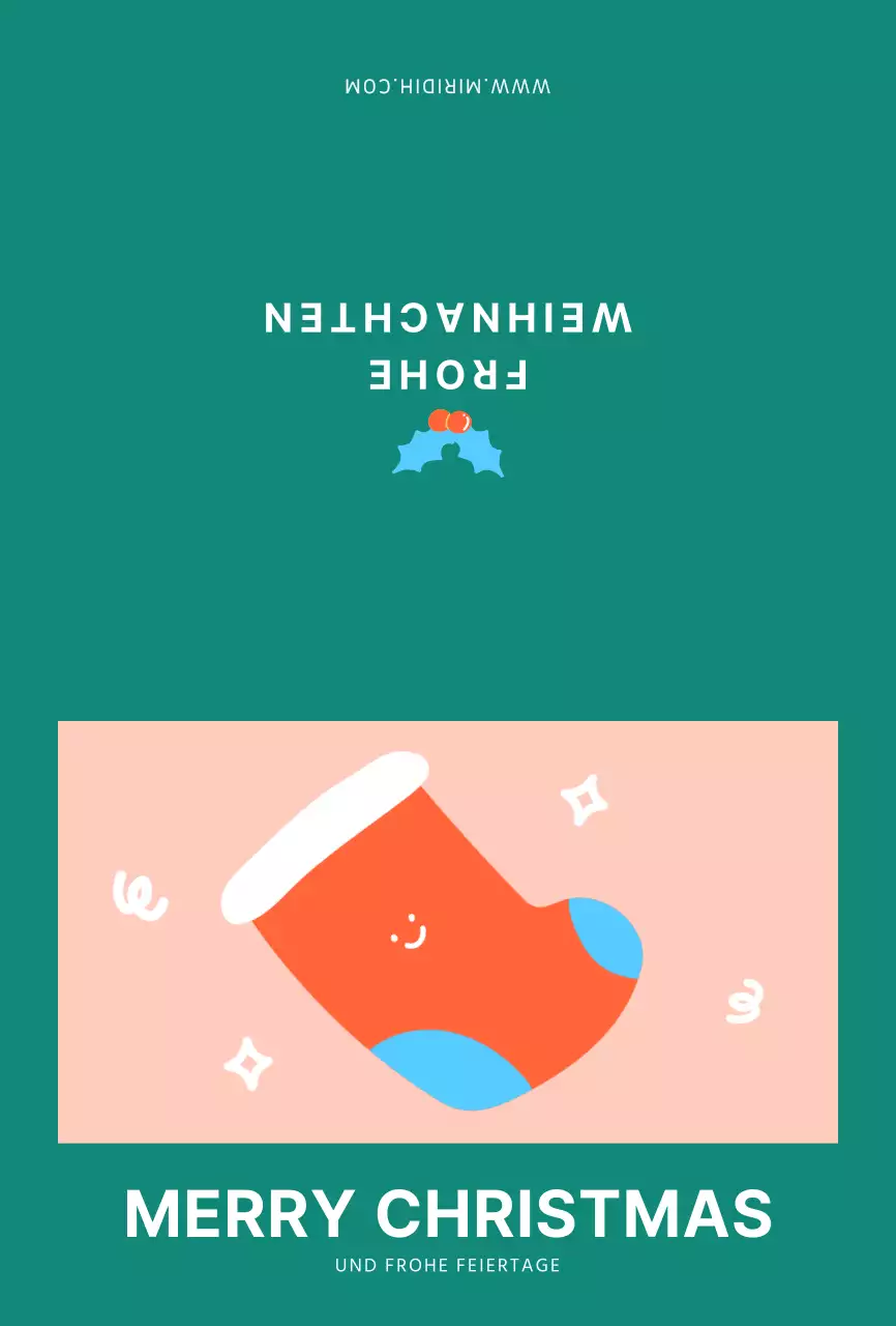 Türkis Niedliche Weihnachtssocken Weihnachtspostkarte Postkarten