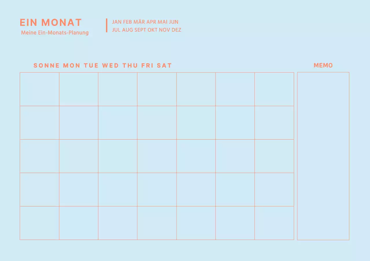 Hellblau und orange einfaches Konzept täglicher Planer
