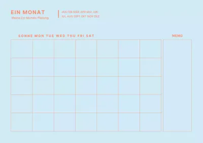 Hellblau und orange einfaches Konzept täglicher Planer