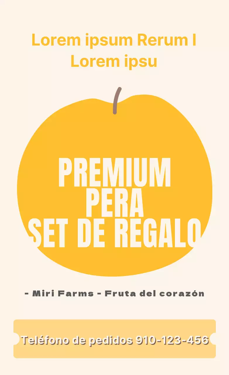 Pegatina vertical de pera con texto ilustrado