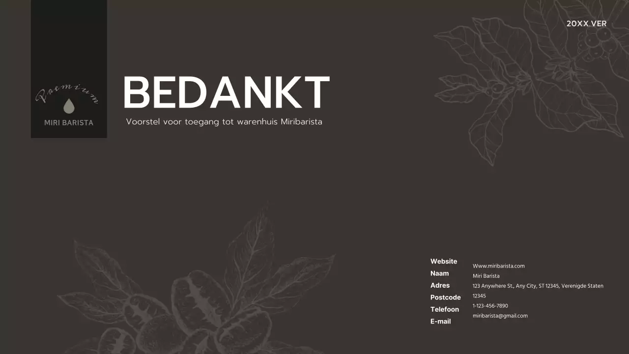 Bruin Eenvoudig Warenhuis Voorstel Presentatie voor een Café