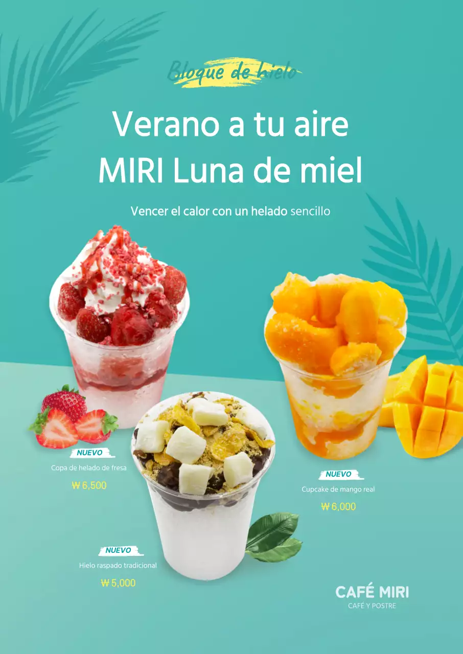 Póster de helado de verano a la menta