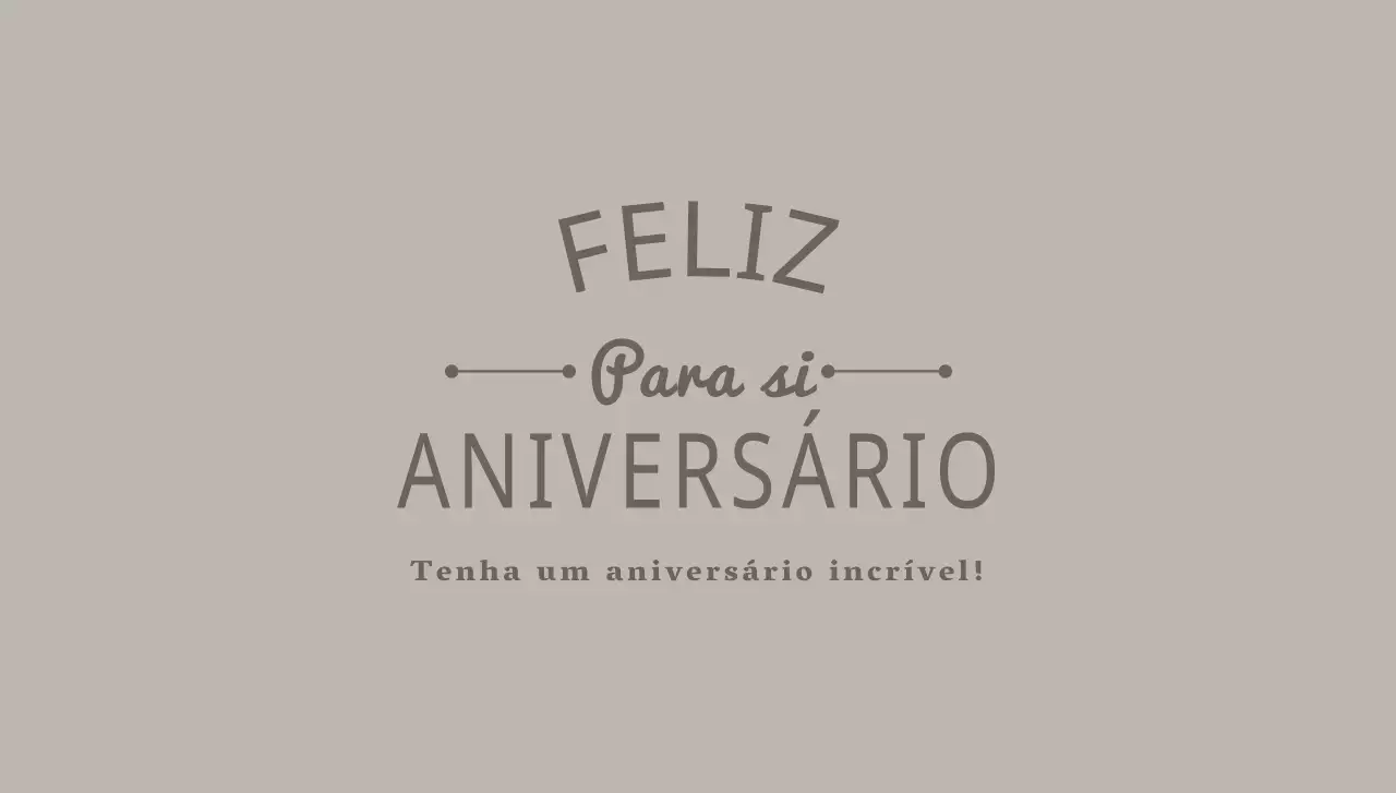 Envelope de postal de aniversário com texto e ilustração de linhas