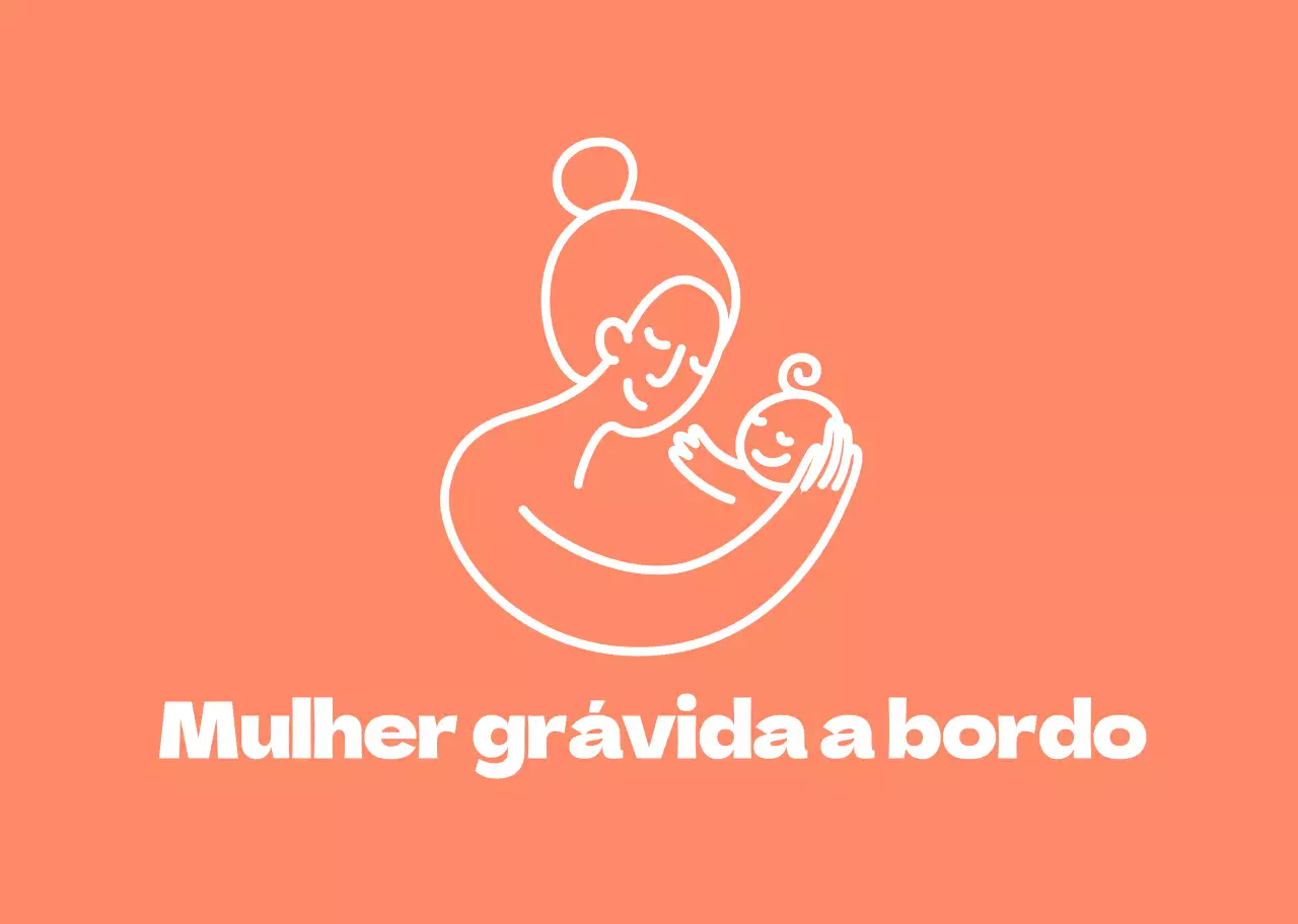 ícone de linha simples laranja orientação de carro grávida