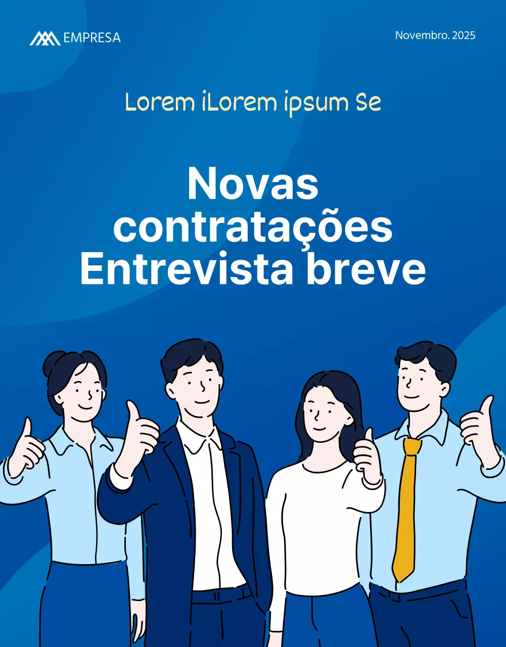 Página de novas contratações da empresa azul