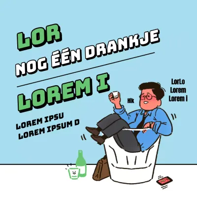 Een lichtblauw-groene campagne voor gezond drinken aan het einde van het jaar