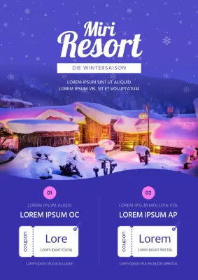 Eröffnungsveranstaltung des Wintersportorts in Lila und Rosa