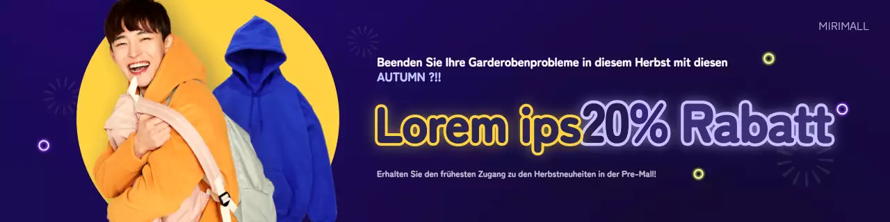 Neongelb und blau Konzept Kleidung Förderung