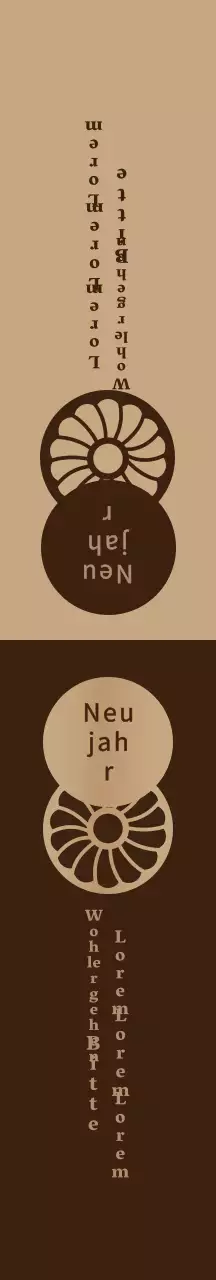 Traditionelle Neujahrsverpackung mit brauner Illustration