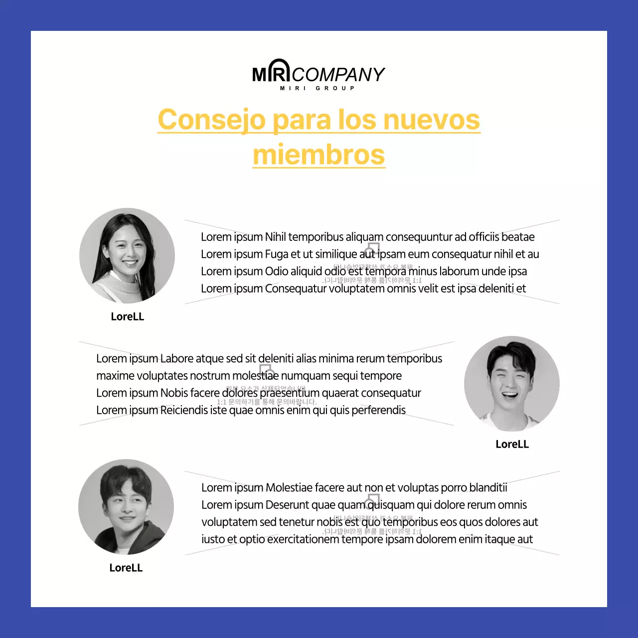 Concepto azul amarillo tarjeta de presentación de empleado corporativo noticias contenido de medios sociales