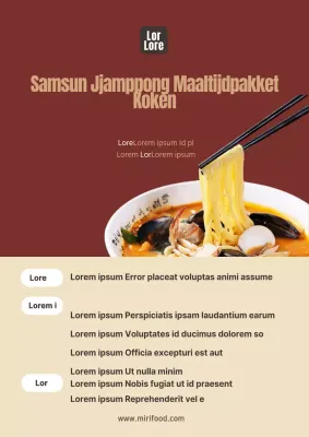 Gebruiksaanwijzing voor een eenvoudige rode en beige ramen kookset