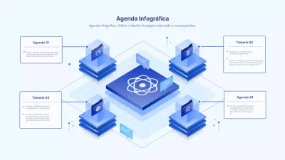 La agenda conceptual isométrica azul