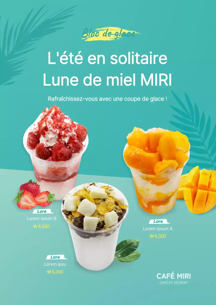 Poster de glace pilée d'été à la menthe