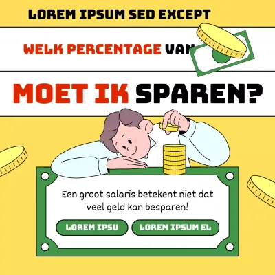 Een moderne, geel-groene financiële alfabetiseringscursus promoten