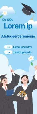 Lichtblauwe geïllustreerde letters Gefeliciteerd met afstuderen