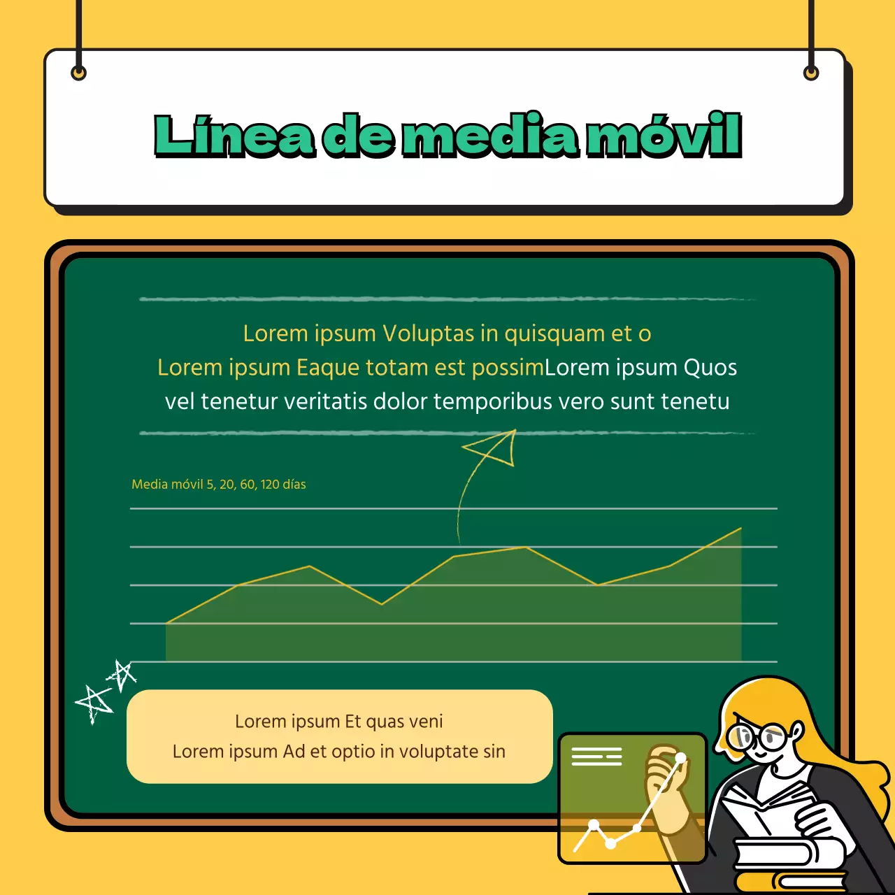Términos bursátiles en amarillo Tarjeta Finanzas ValoresNoticias