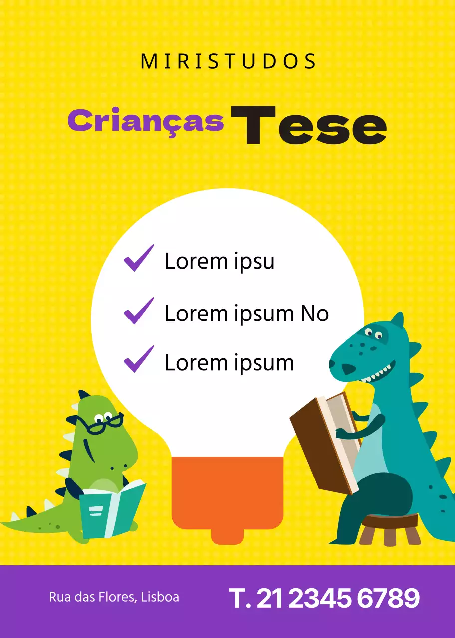 Amarelo Roxo Fofo Dinossauro Personagem Ensaio Escrita Escola