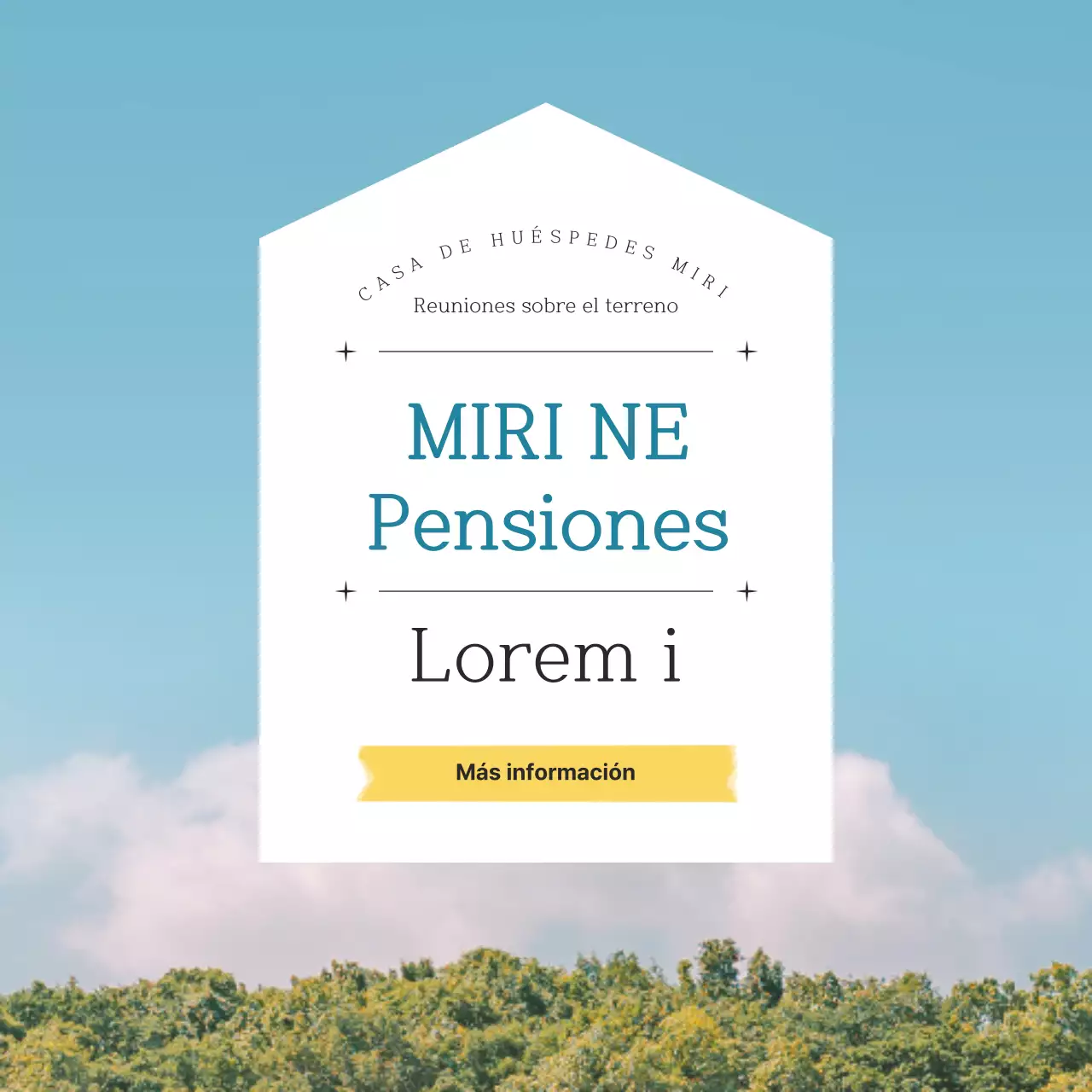 Casa de huéspedes en la isla de Jeju con un emotivo y relajante fondo fotográfico de paisajes en azul y amarillo.