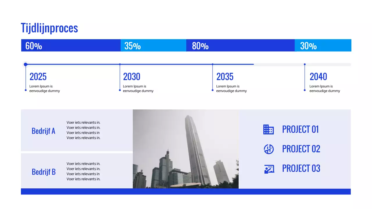 Bluetone Tijdlijn Infographic Bedrijfsproces van Tijdlijn