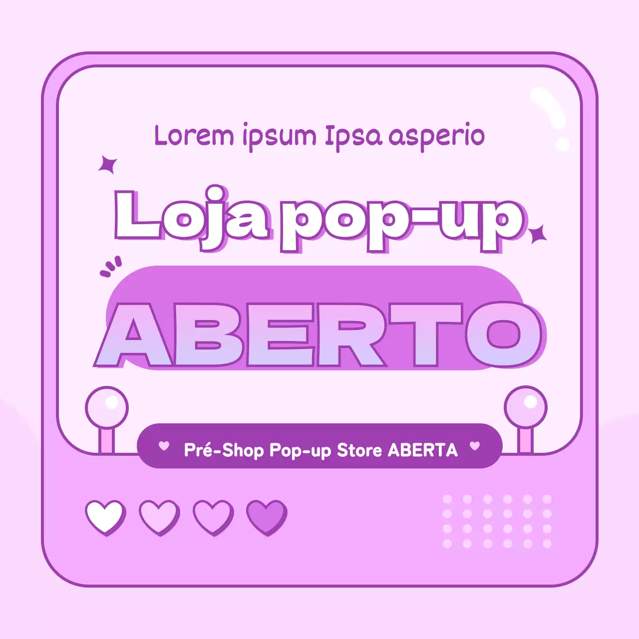 Uma loja pop-up com um conceito de máquina de arcada roxa muito gira