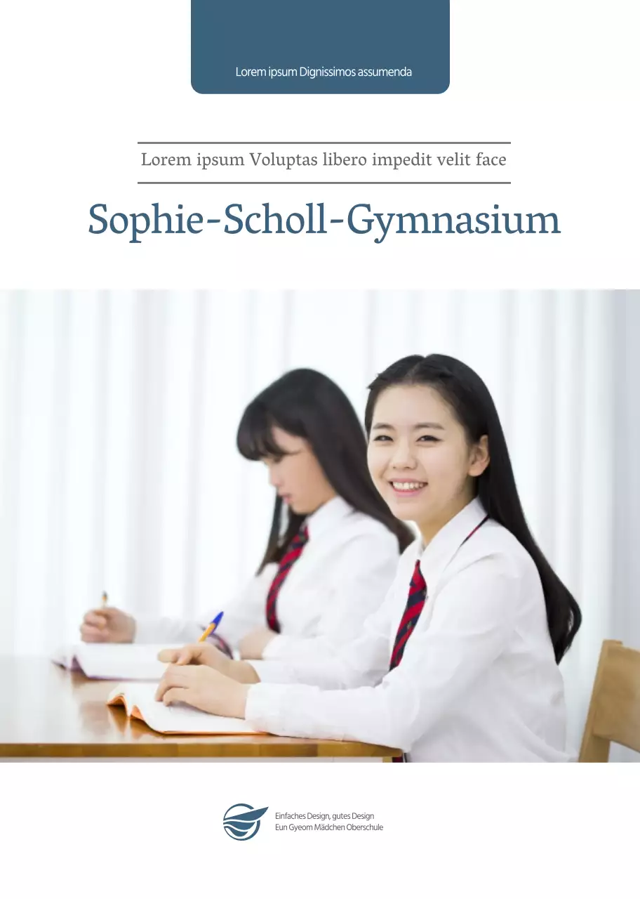 High School mit einem einfachen Foto-Layout in Marine