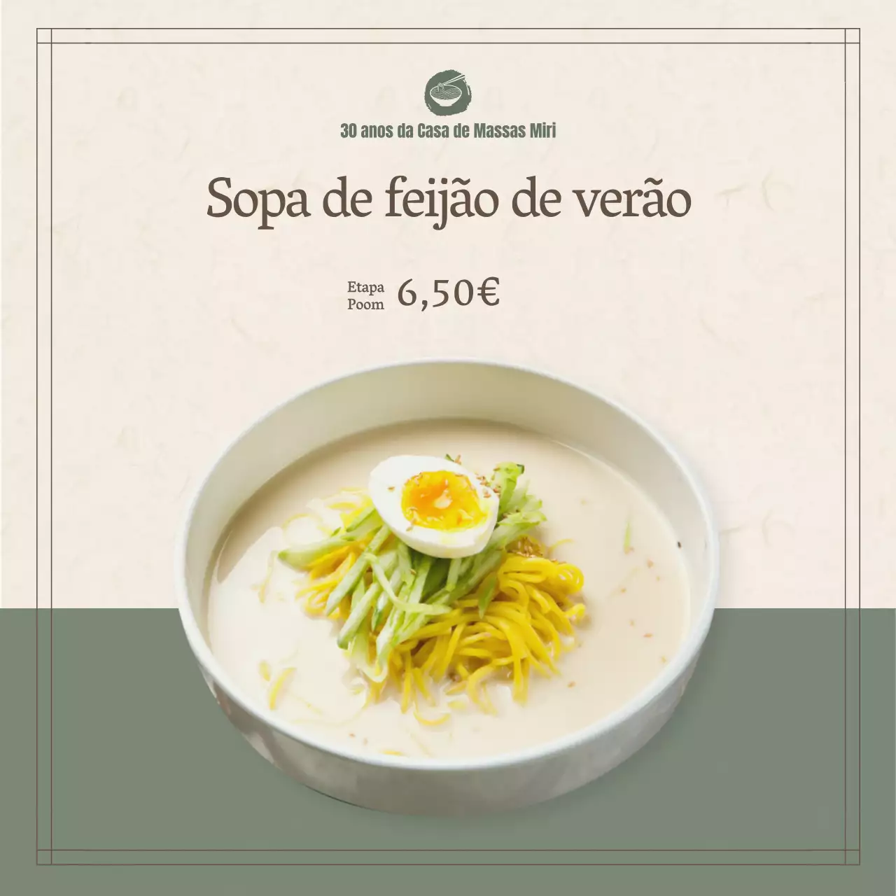 Faixa quadrada de comida de verão em cores suaves