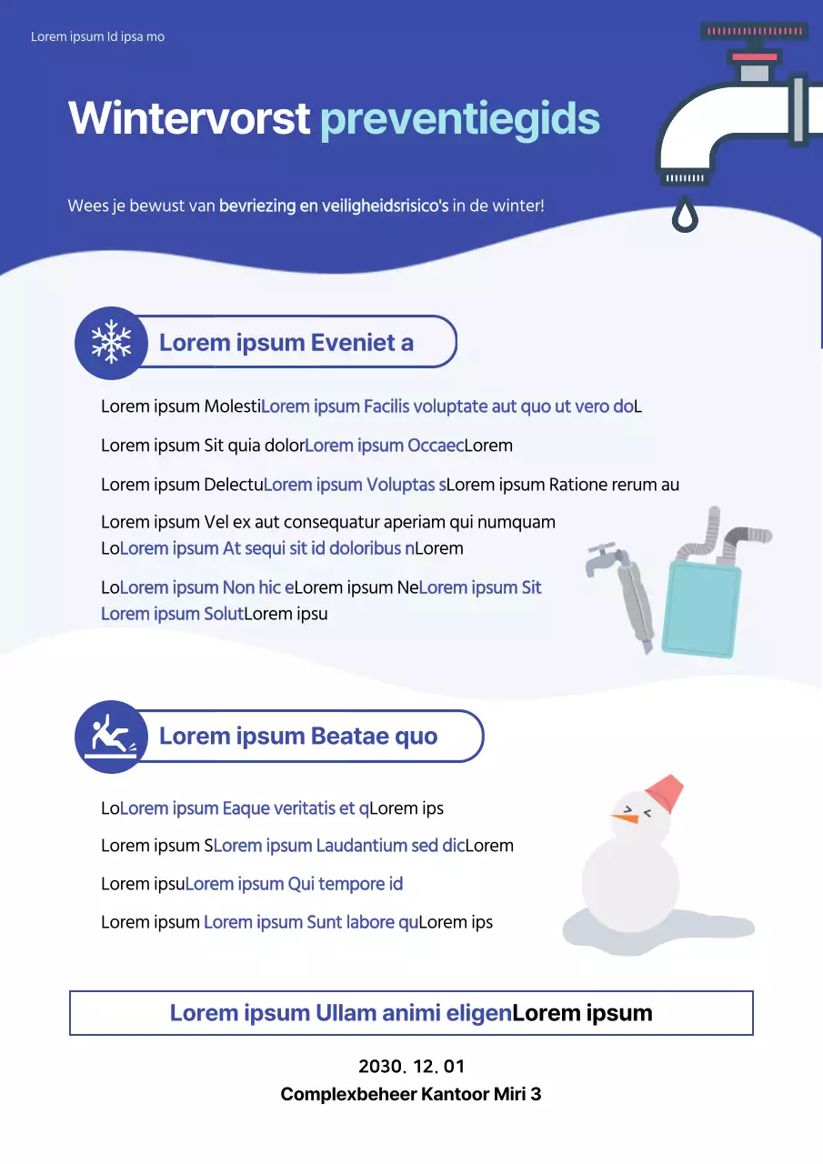 Blauwe vorstbeschermingsposter