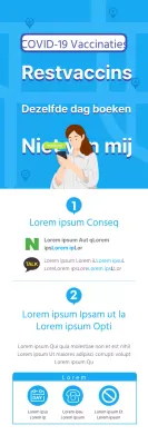 Vaccinafspraken op dezelfde dag in een vertrouwde blauwe, nette verpakking