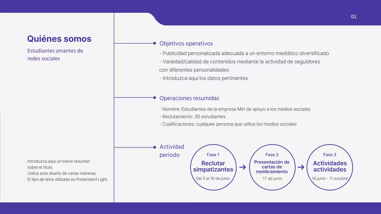 Presentación del plan operativo de Boraton para los estudiantes universitarios seguidores del SNS