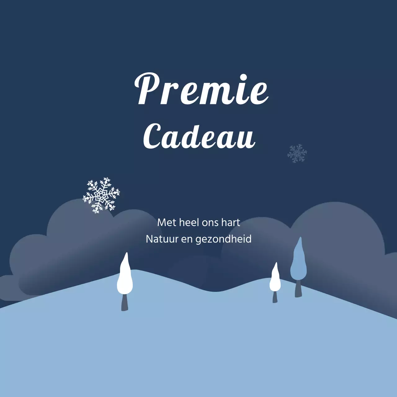 Winter cadeau label met blauwe illustratie