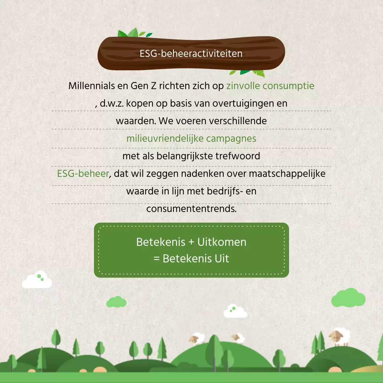 Illustratie hoogtepunt ESG-beheer Inleiding tot groene marketing